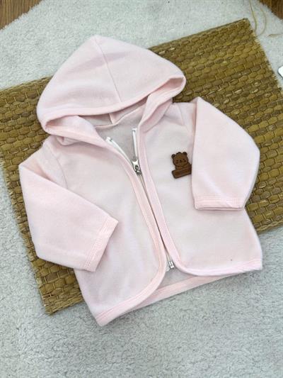 Armalı Kapşonlu Fermuarlı Bebek Polar Ceket (6-9/9-12/12-18/18-24 Ay)