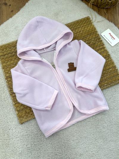 Armalı Kapşonlu Fermuarlı Bebek Polar Ceket (6-9/9-12/12-18/18-24 Ay)