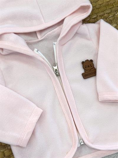 Armalı Kapşonlu Fermuarlı Bebek Polar Ceket (6-9/9-12/12-18/18-24 Ay)