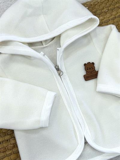 Armalı Kapşonlu Fermuarlı Bebek Polar Ceket (6-9/9-12/12-18/18-24 Ay)