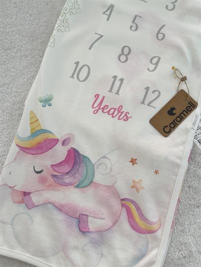 Unicorn Baskılı Bebek Anı Battaniyesi 90x90 Cm