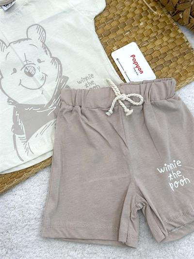 Winnie The Pooh Baskılı Tişört Şort Erkek Bebek Takım (3-6/6-9/9-12/12-18 Ay)