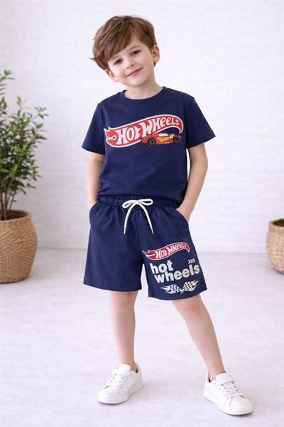 Hot Wheels Baskılı Erkek Çocuk Şortlu Takım (3-4/4-5/5-6/7-8/9-10 Yaş)
