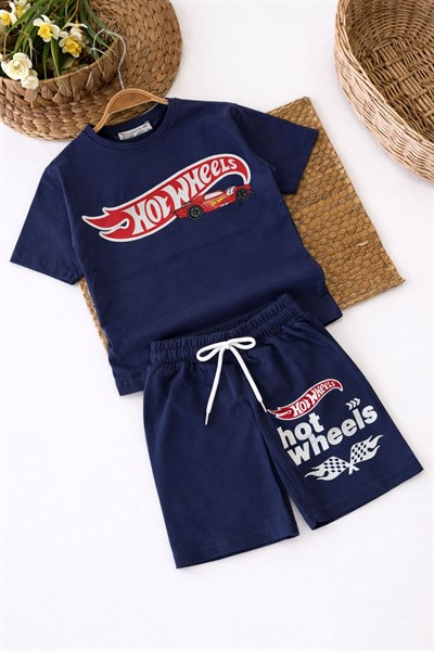 Hot Wheels Baskılı Erkek Çocuk Şortlu Takım (3-4/4-5/5-6/7-8/9-10 Yaş)