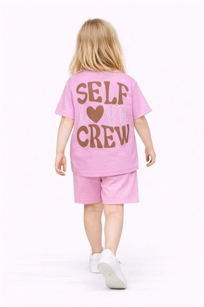 Kalp Baskılı Kız Çocuk Şortlu Takım (3-4/4-5/5-6/7-8/9-10 Yaş)