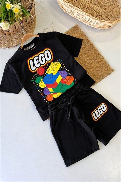 Lego Baskılı Erkek Çocuk Şortlu Takım (3-4/4-5/5-6/7-8/9-10 Yaş)