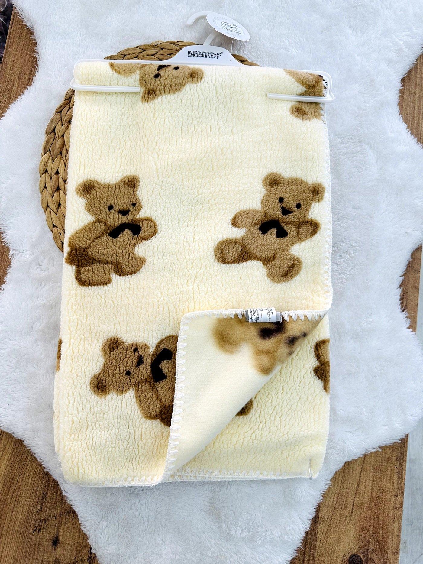 Ayıcıklı Polar Welsoft Bebek Battaniyesi (90x100 Cm)