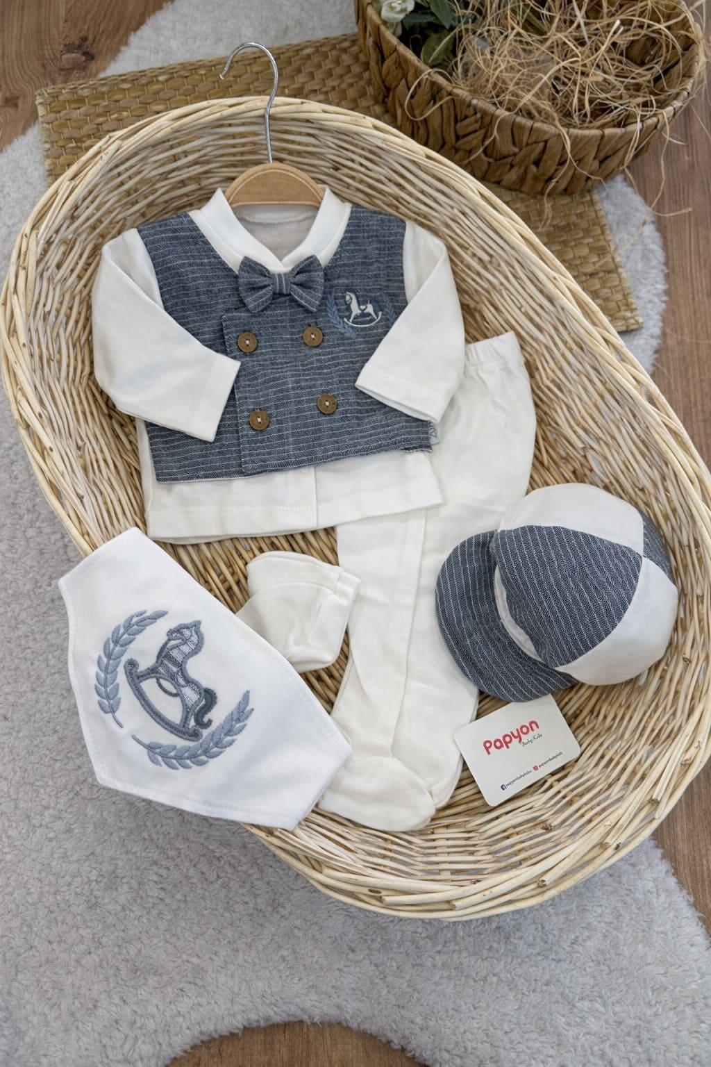 Erkek Bebek Hastane Çıkışı & Zıbın Set