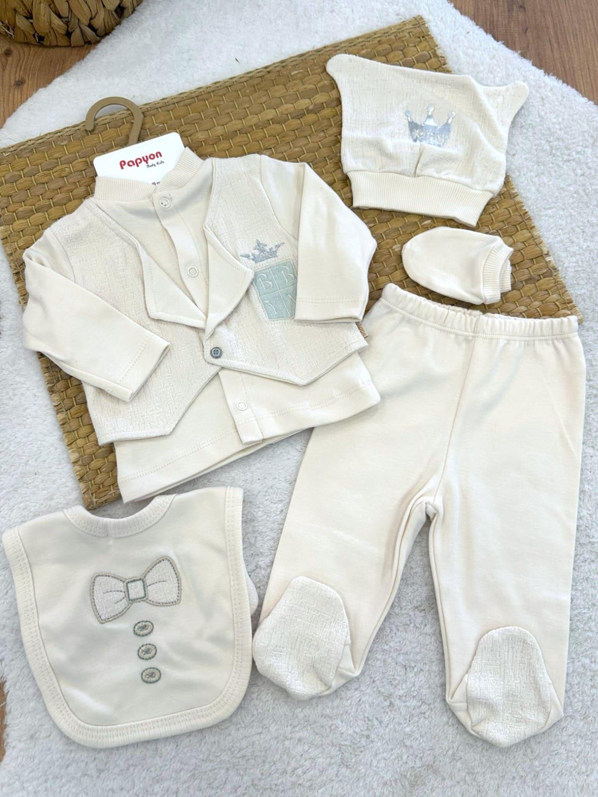 Erkek Bebek Hastane Çıkışı & Zıbın Set