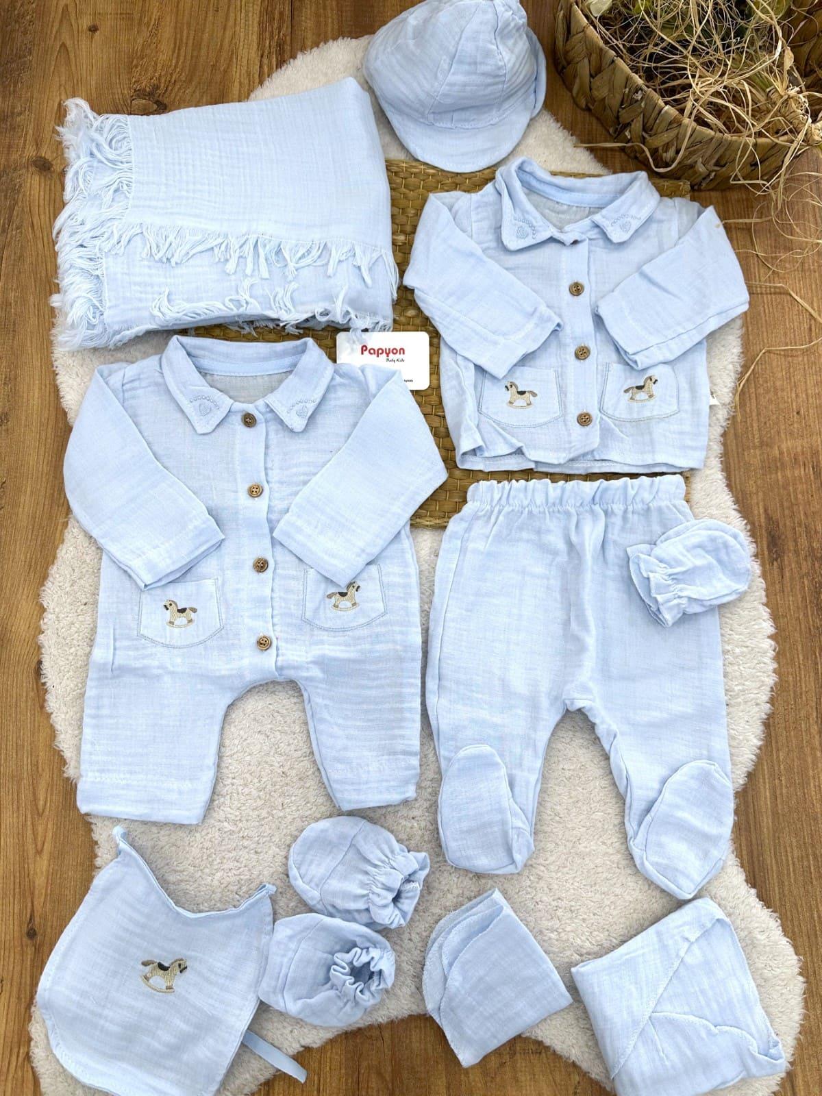 Erkek Bebek Hastane Çıkışı & Zıbın Set