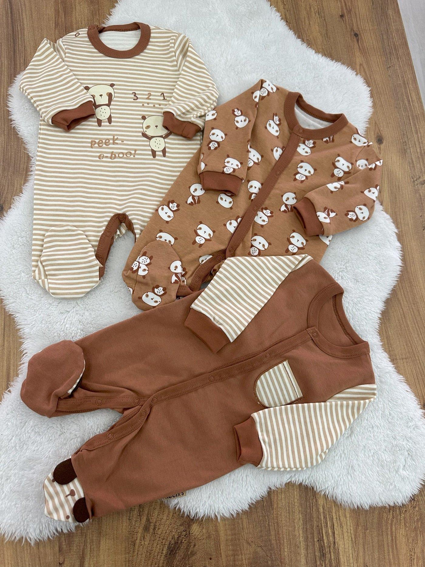 Berlin Panda Uniseks Bebek 3lü Tulum Set 0-3/3-6 Ay