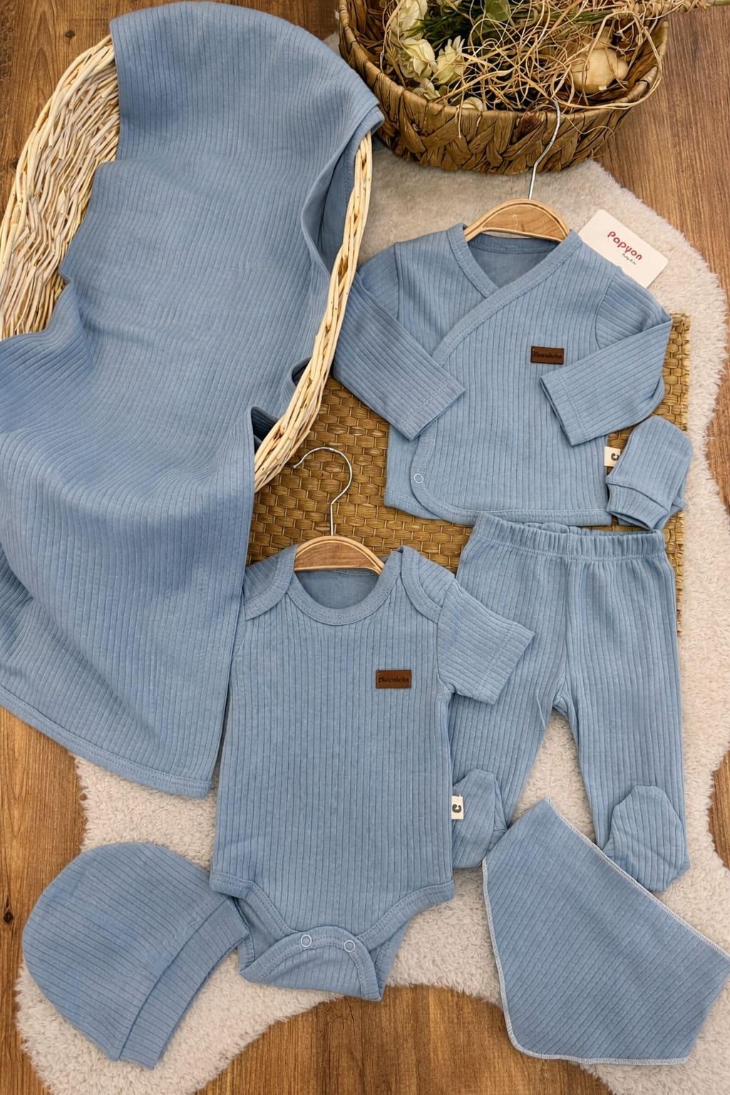 Erkek Bebek Hastane Çıkışı & Zıbın Set