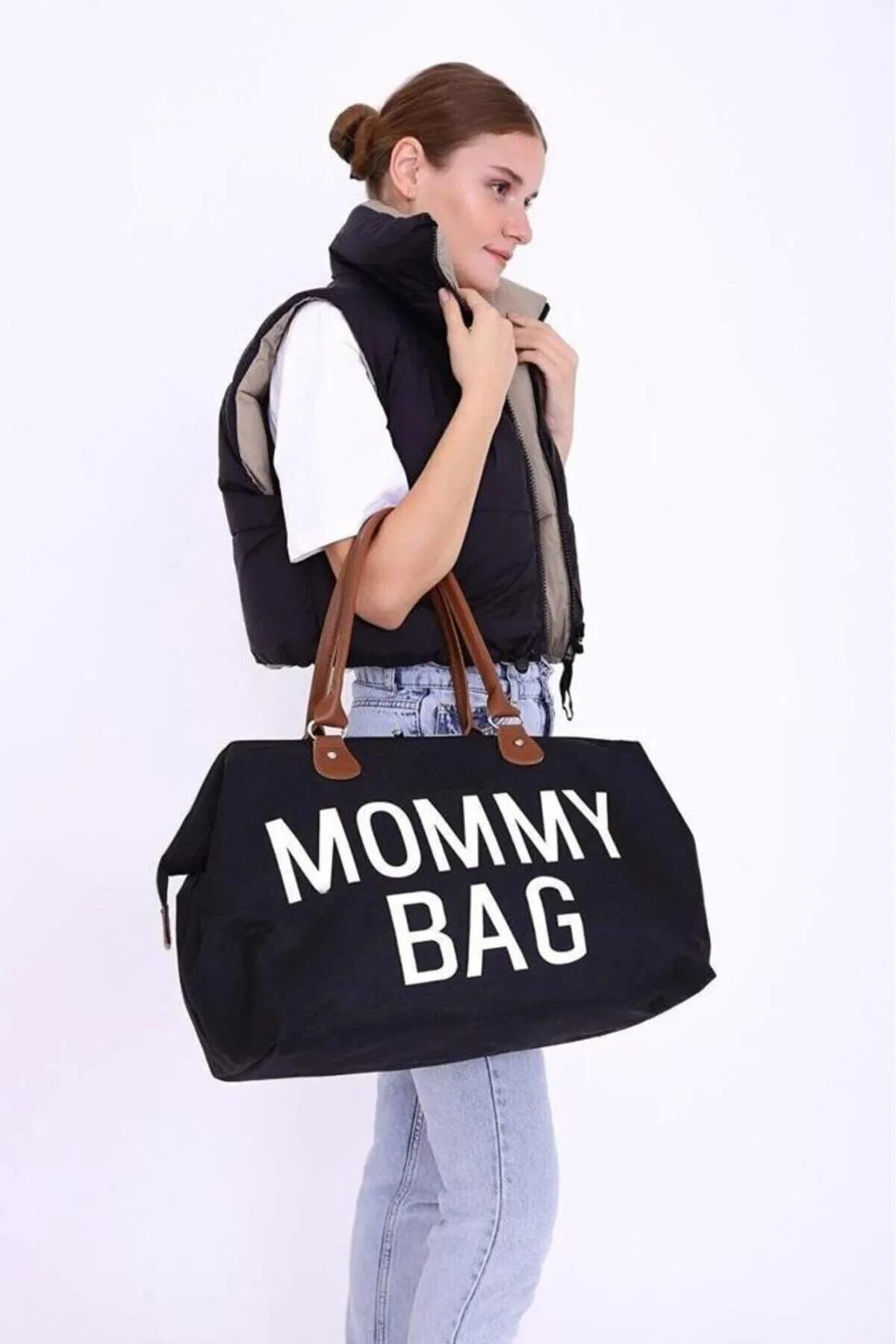 Mommy Bag Anne Bebek Bakım Çantası Termal Biberonlu El ve Kol Çantası