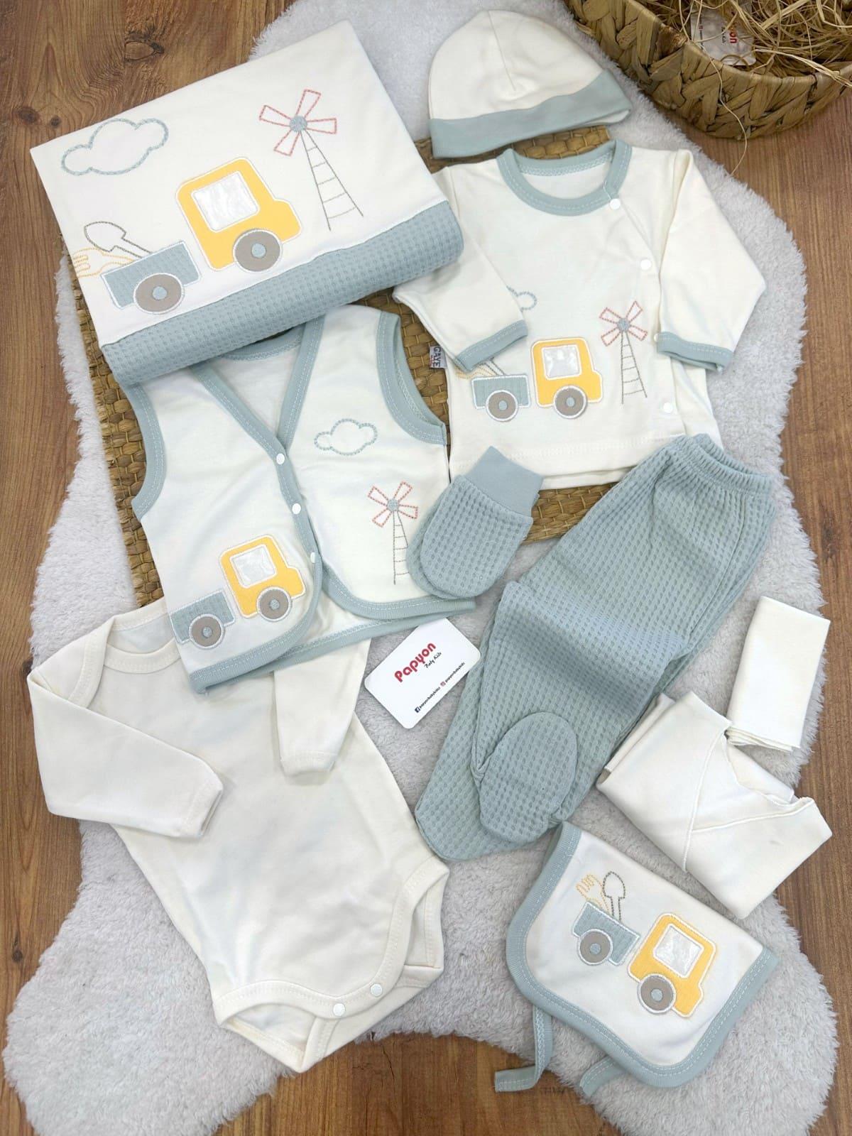 Erkek Bebek Hastane Çıkışı & Zıbın Set