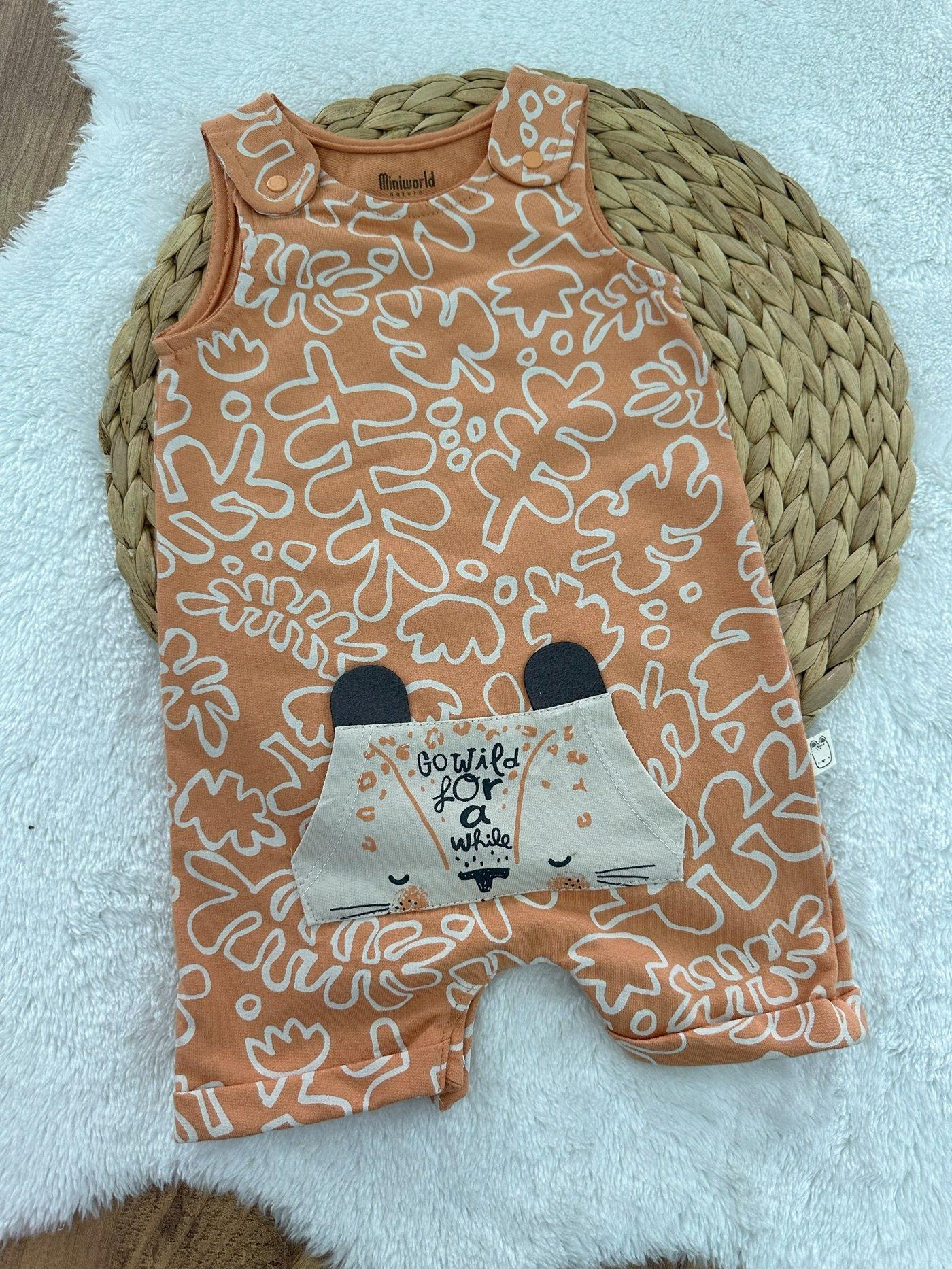 Leaves 2ip Yazlık Erkek Bebek Salopet Tulum 3-6/6-9/9-12/12-18 Ay