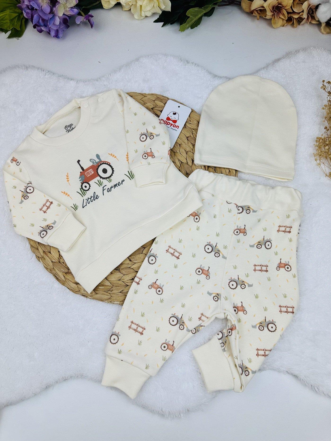 Little Farmer Traktör Omuz Patlı Erkek Takım 3-6/6-9/9-12/12-18 Ay