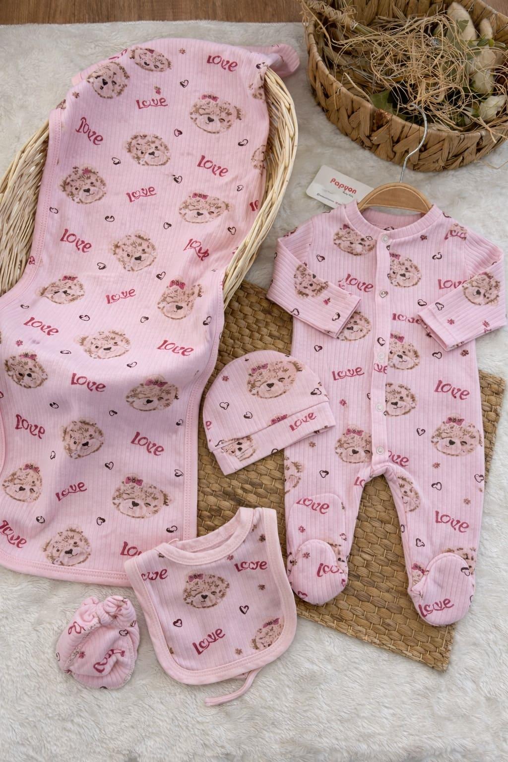 Kız Bebek Hastane Çıkışı & Zıbın Set