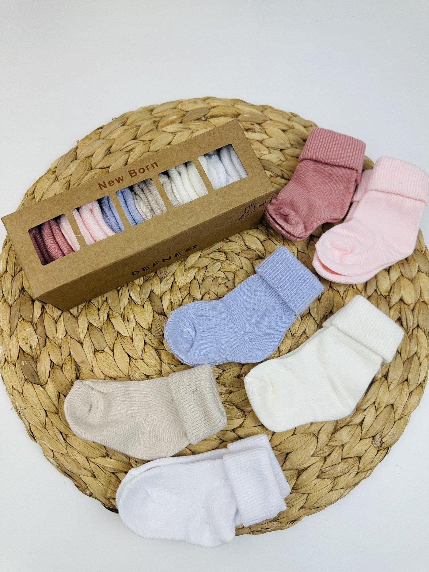 Newborn Kutulu 6lı Organik Bebek Çorap 0-6 Ay