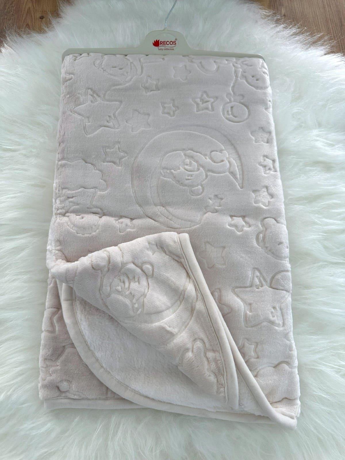 Diamond Kabartmalı Peluş Bebek Battaniyesi 100x110 Cm