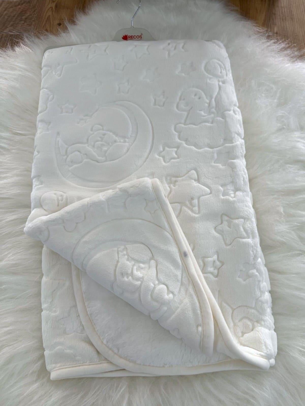 Diamond Kabartmalı Peluş Bebek Battaniyesi 100x110 Cm