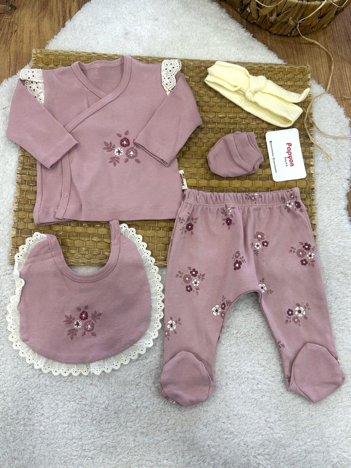 Kız Bebek Hastane Çıkışı & Zıbın Set