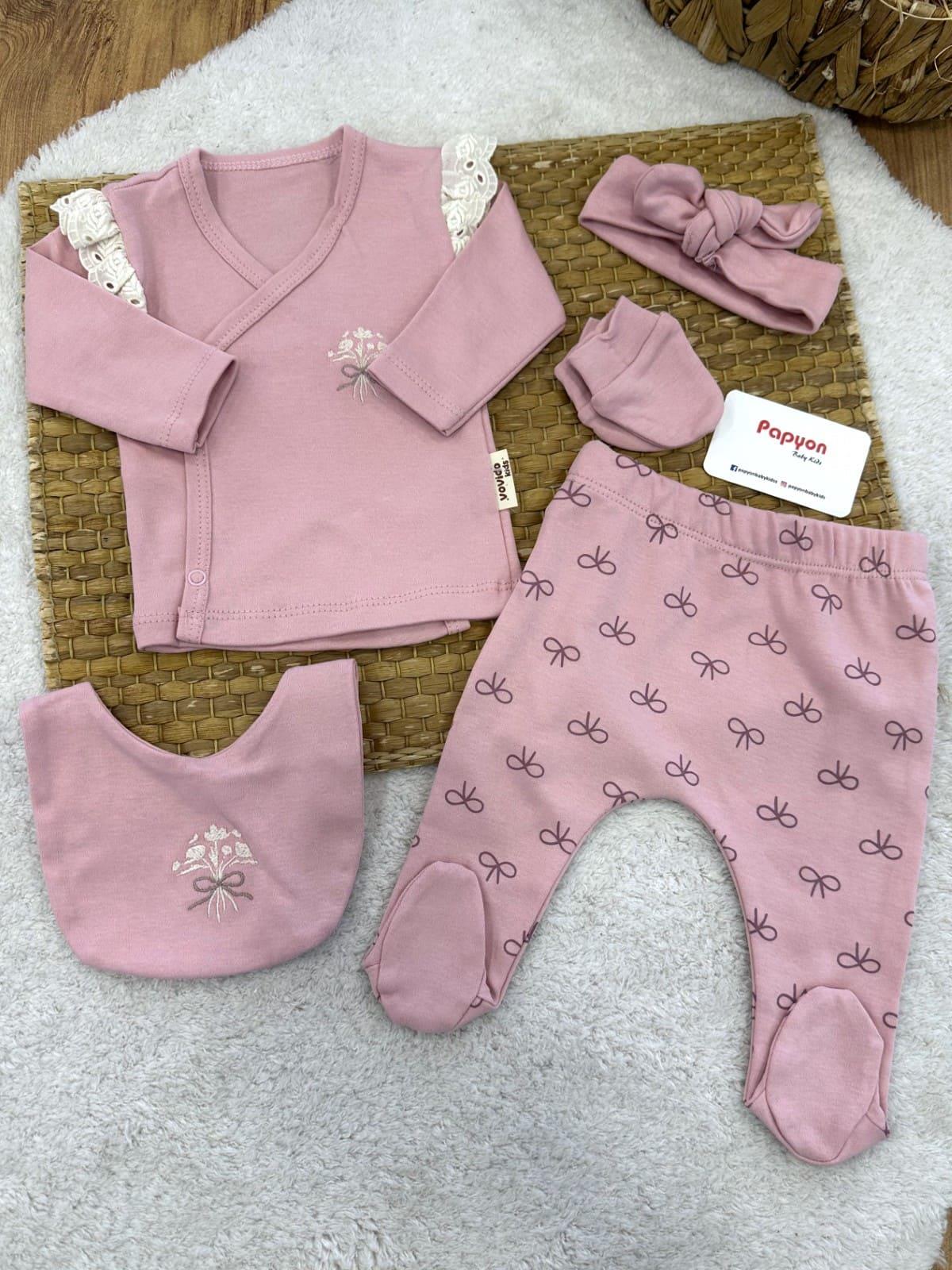 Kız Bebek Hastane Çıkışı & Zıbın Set