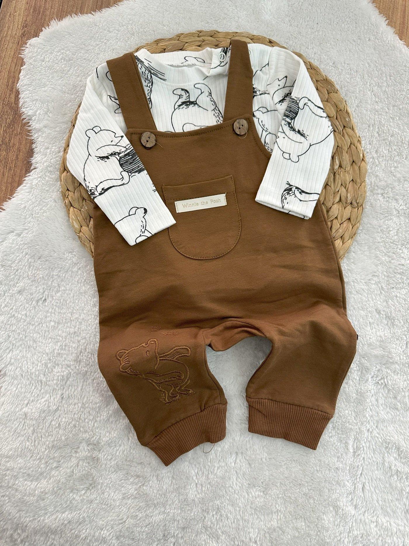Winnie The Pooh Badili Erkek Bebek Salopet Takım 0-3/3-6/6-9/9-12 Ay