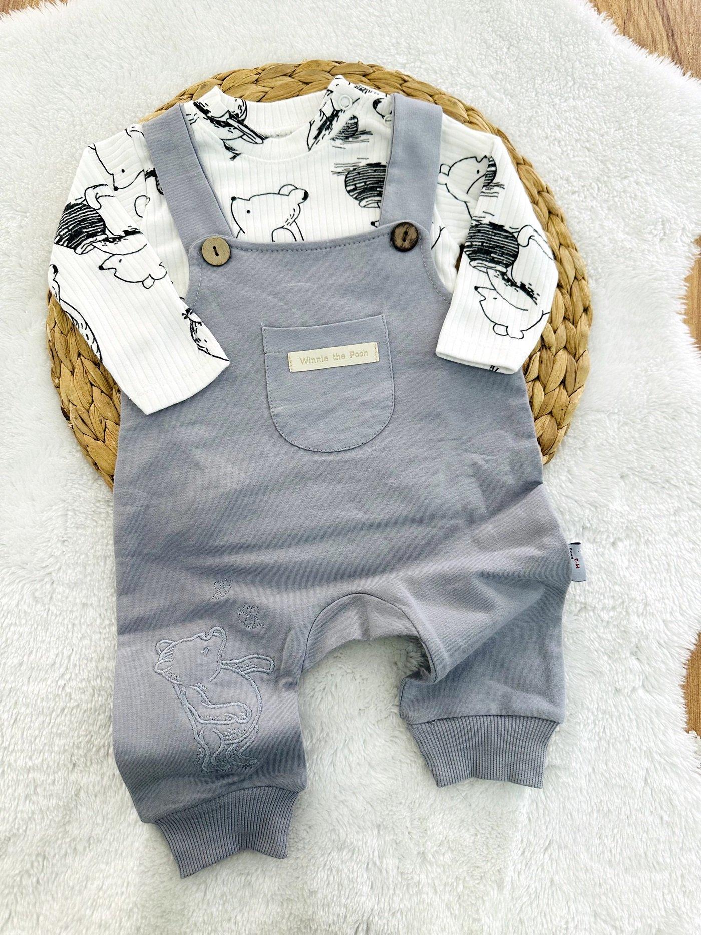 Winnie The Pooh Badili Erkek Bebek Salopet Takım 0-3/3-6/6-9/9-12 Ay