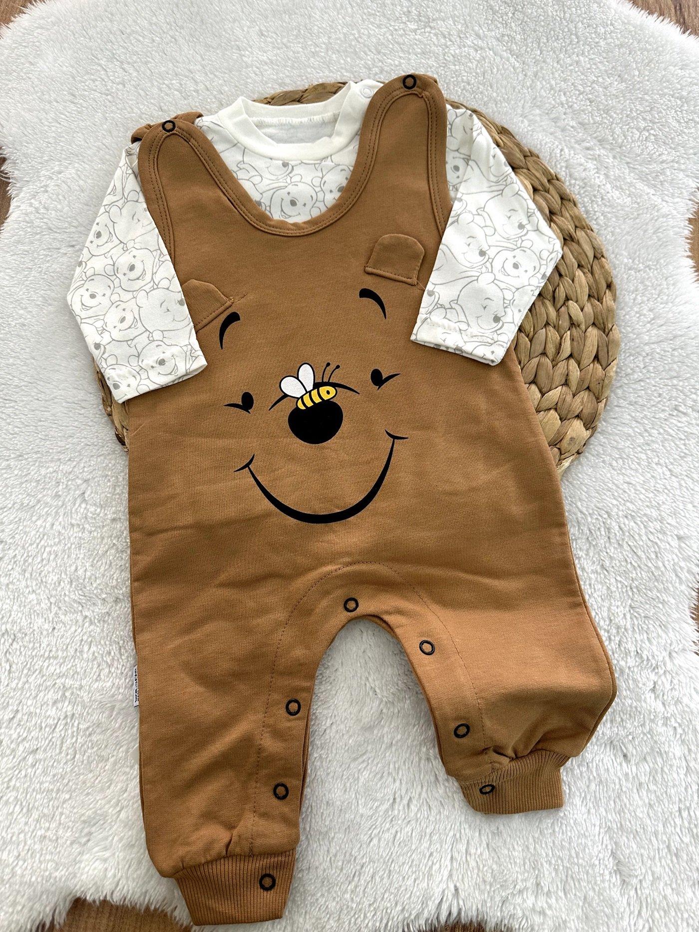 Winnie The Pooh Baskılı Erkek Bebek Badili Salopet 0-3/3-6/6-9/9-12 Ay