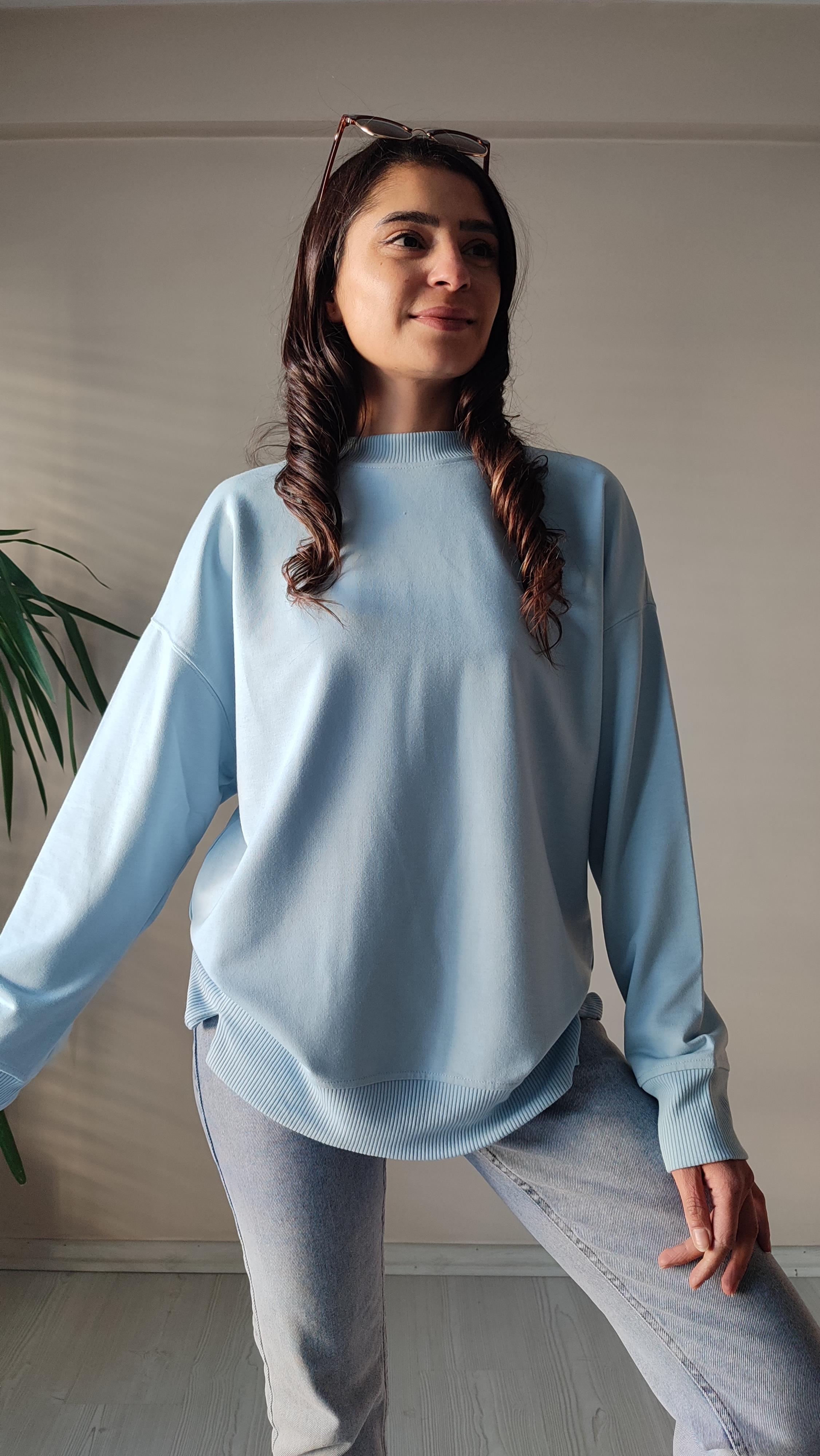 Açık mavi Mariquita sweatshirt 