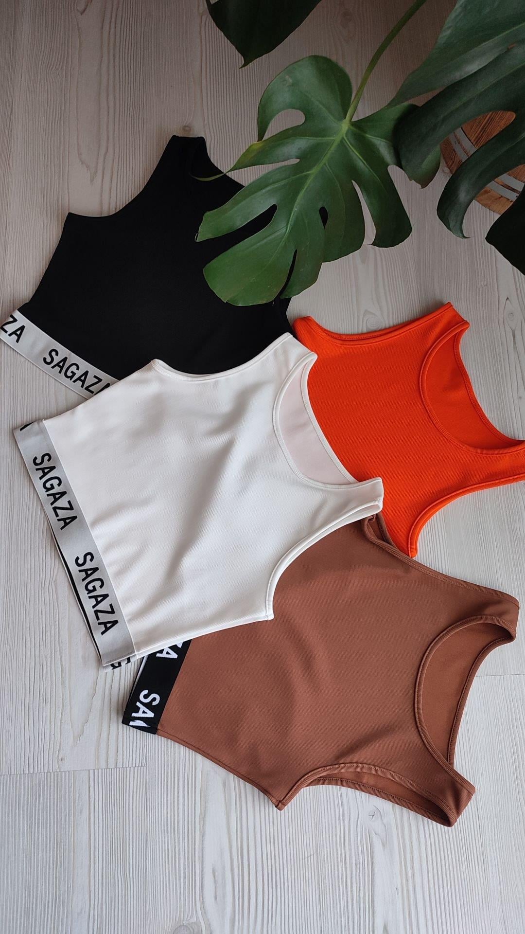 Askılı yazılı crop atletler