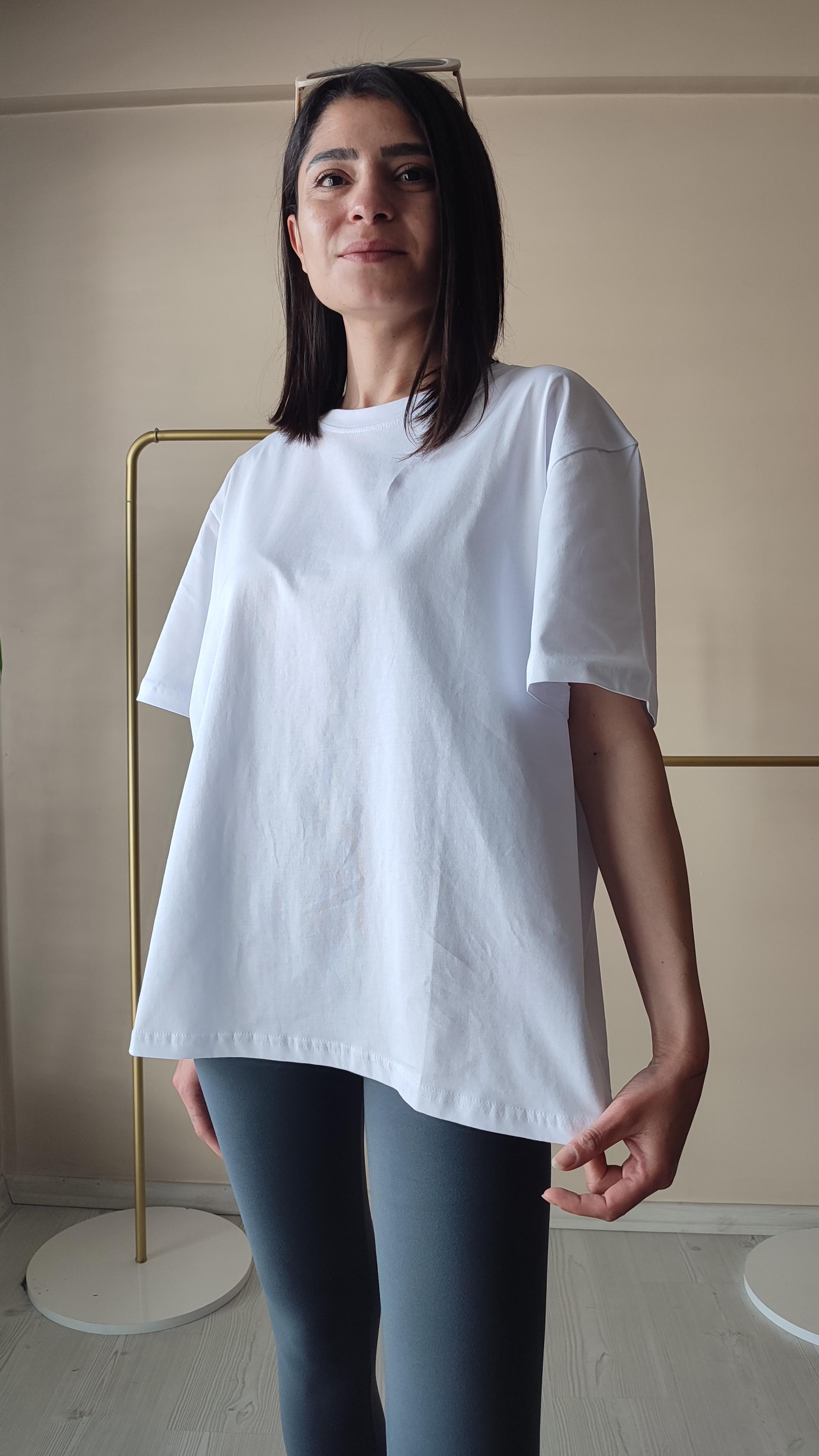 Bisiklet yaka Basic T-shirt 