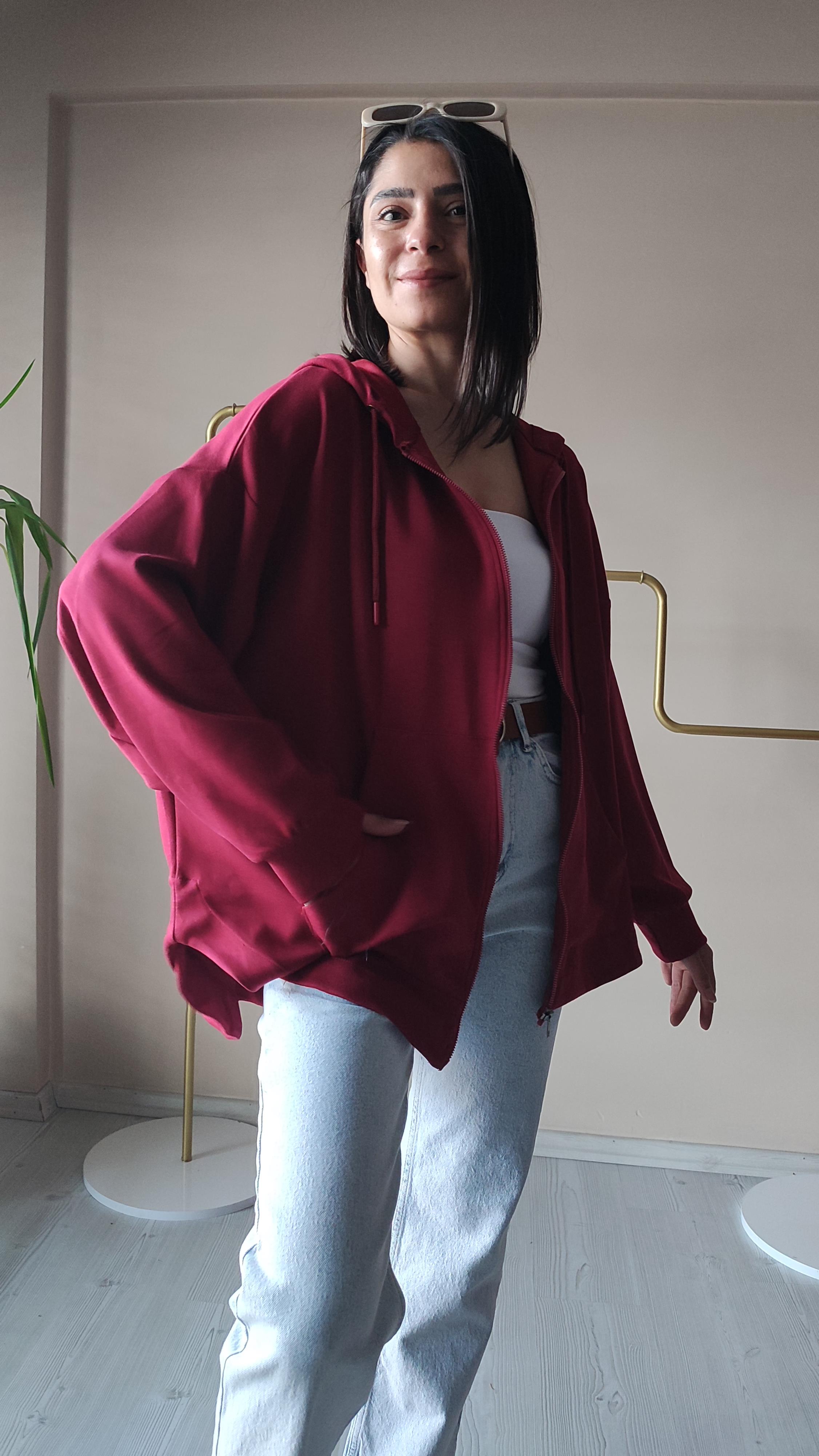 Bordo Modal Sweatceket