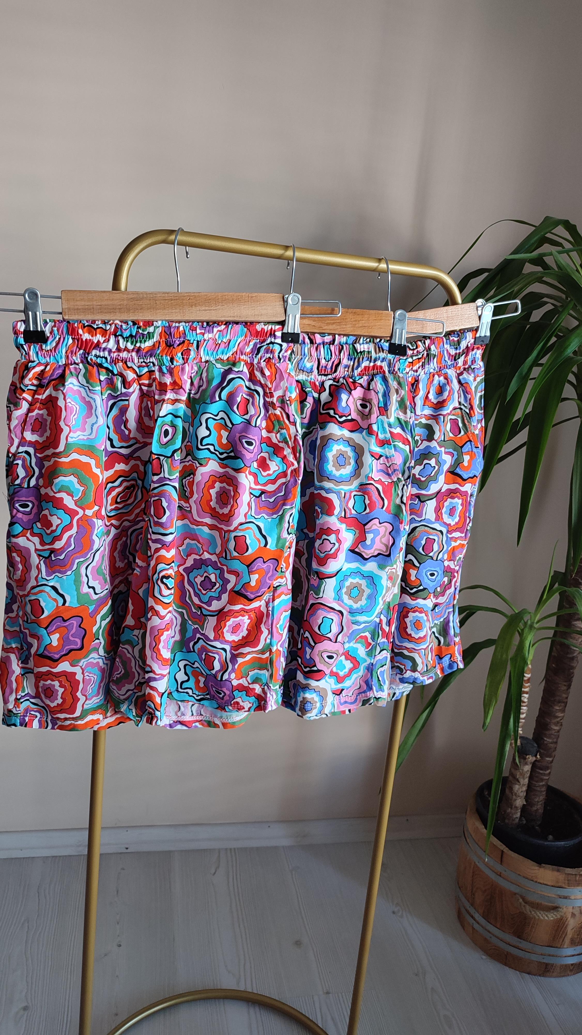 Desenli dokuma viskon Şort 