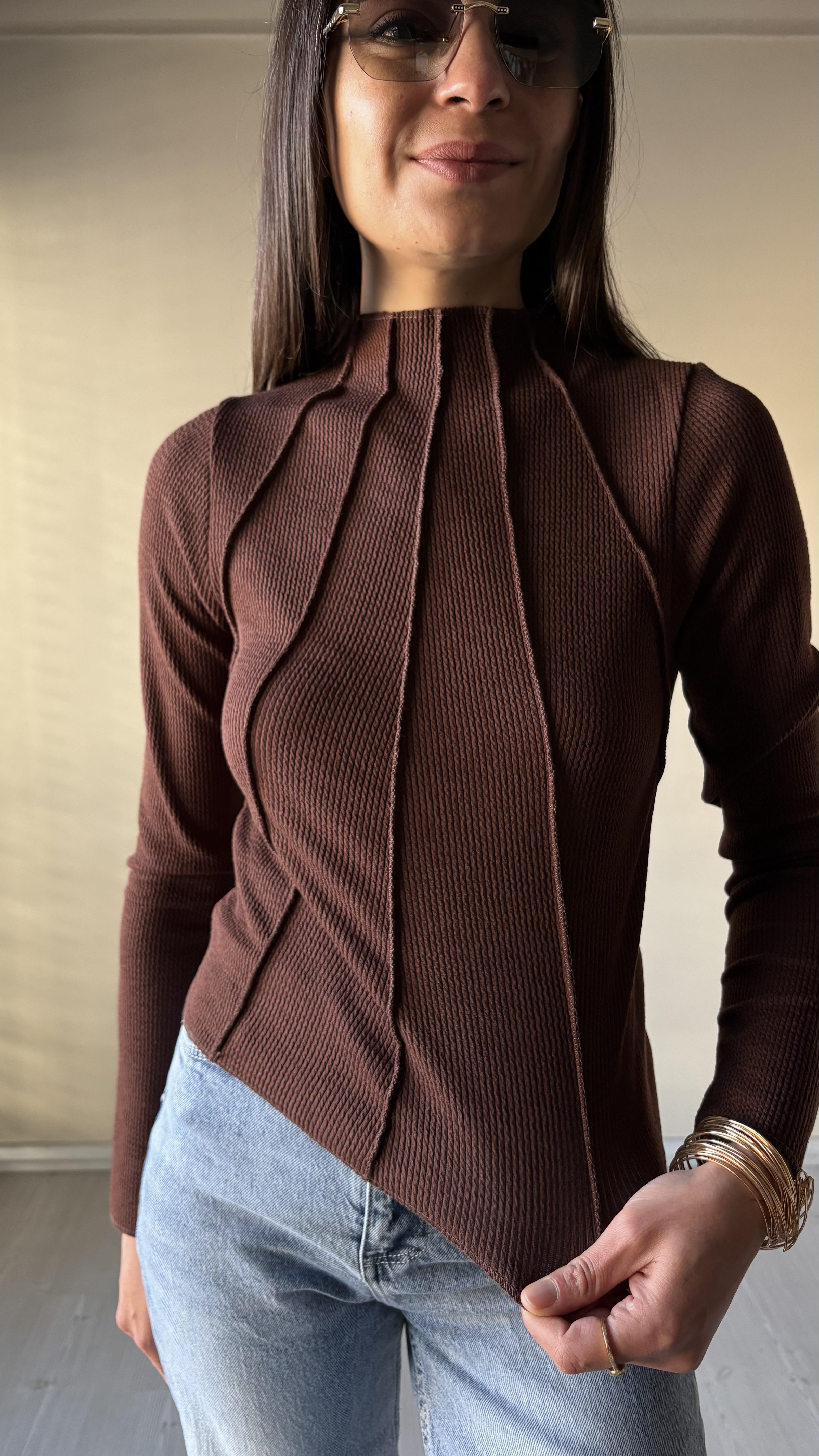 Kahve Dik Yaka Çimalı Body