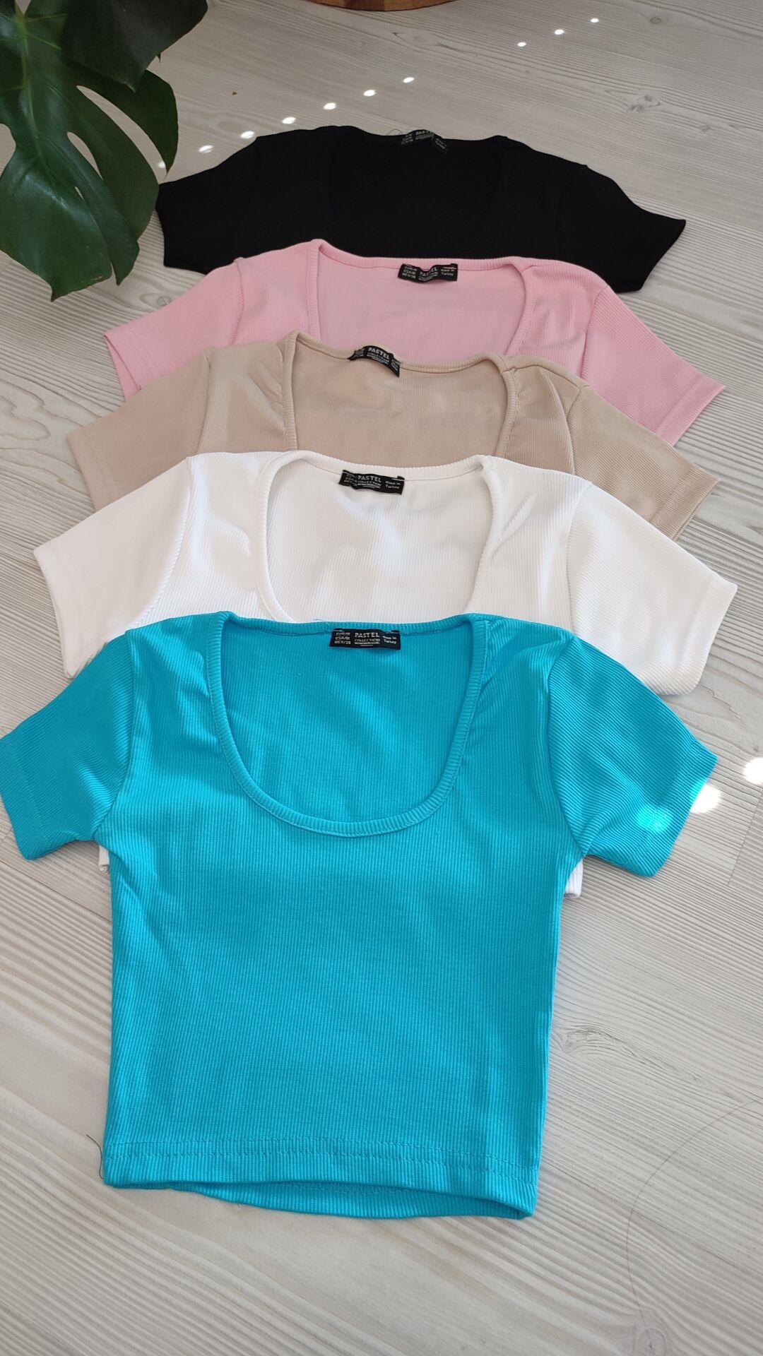 Kısa kollu fitilli crop bodyler