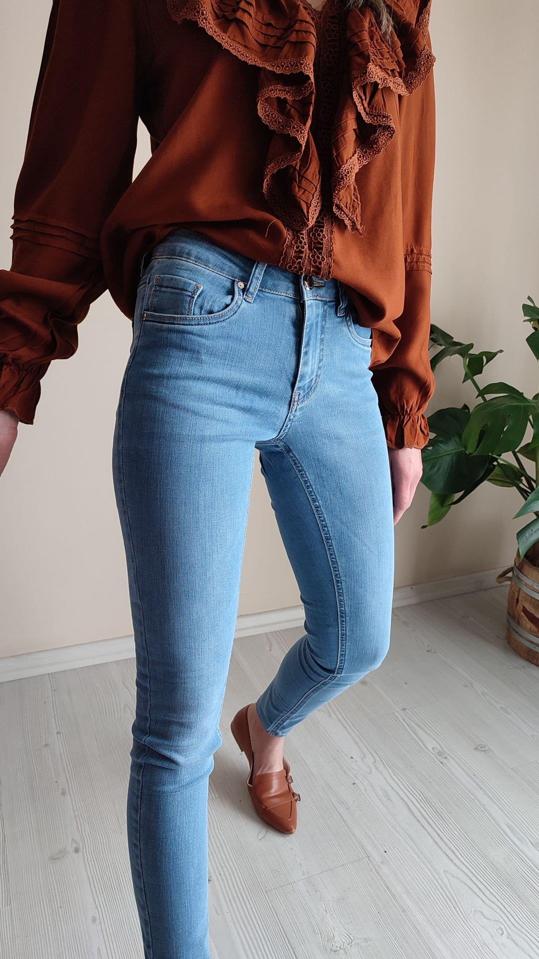Likralı mavi sknny Jean
