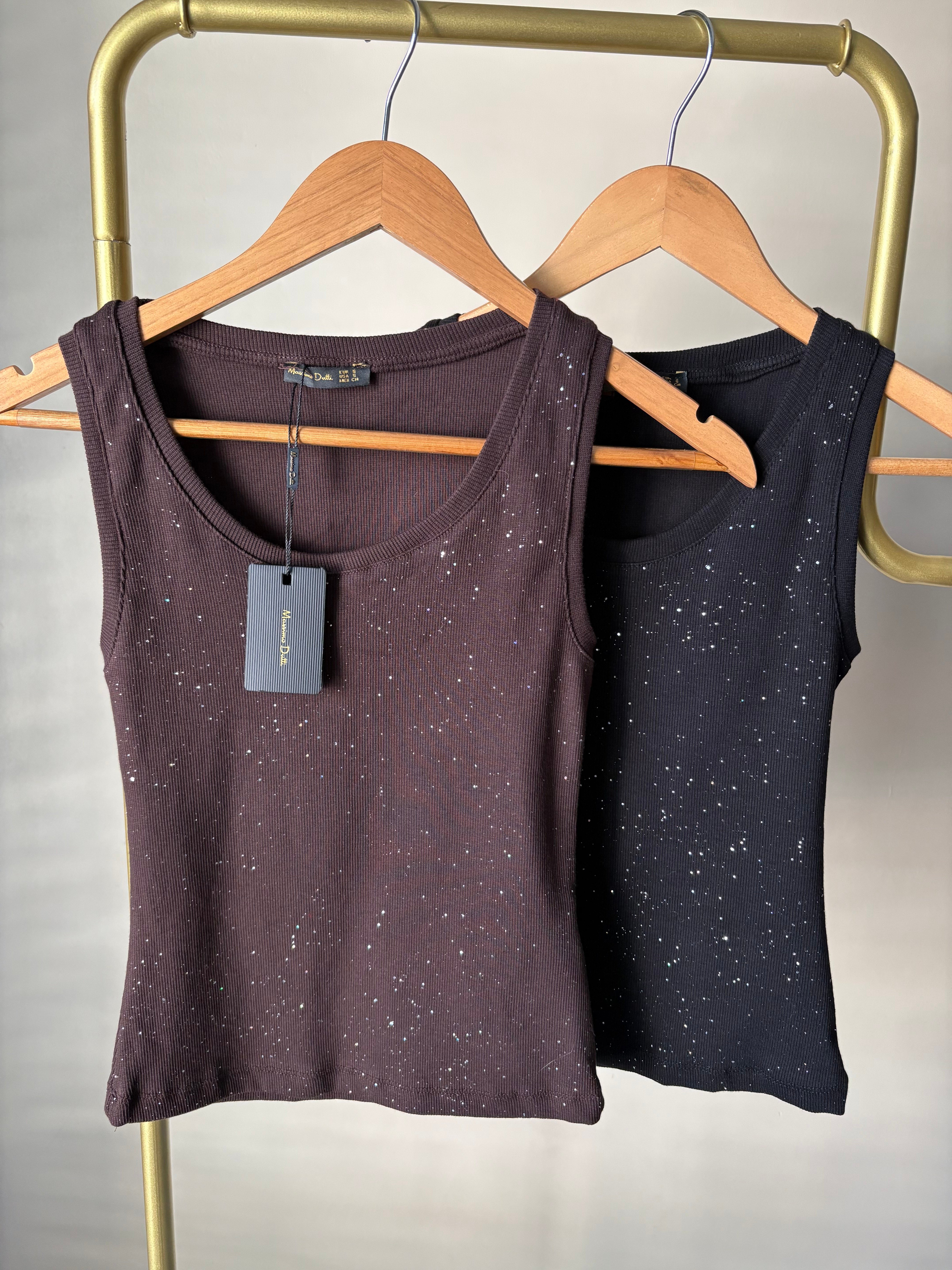 MD Işıltılı Kolsuz Likralı Atlet