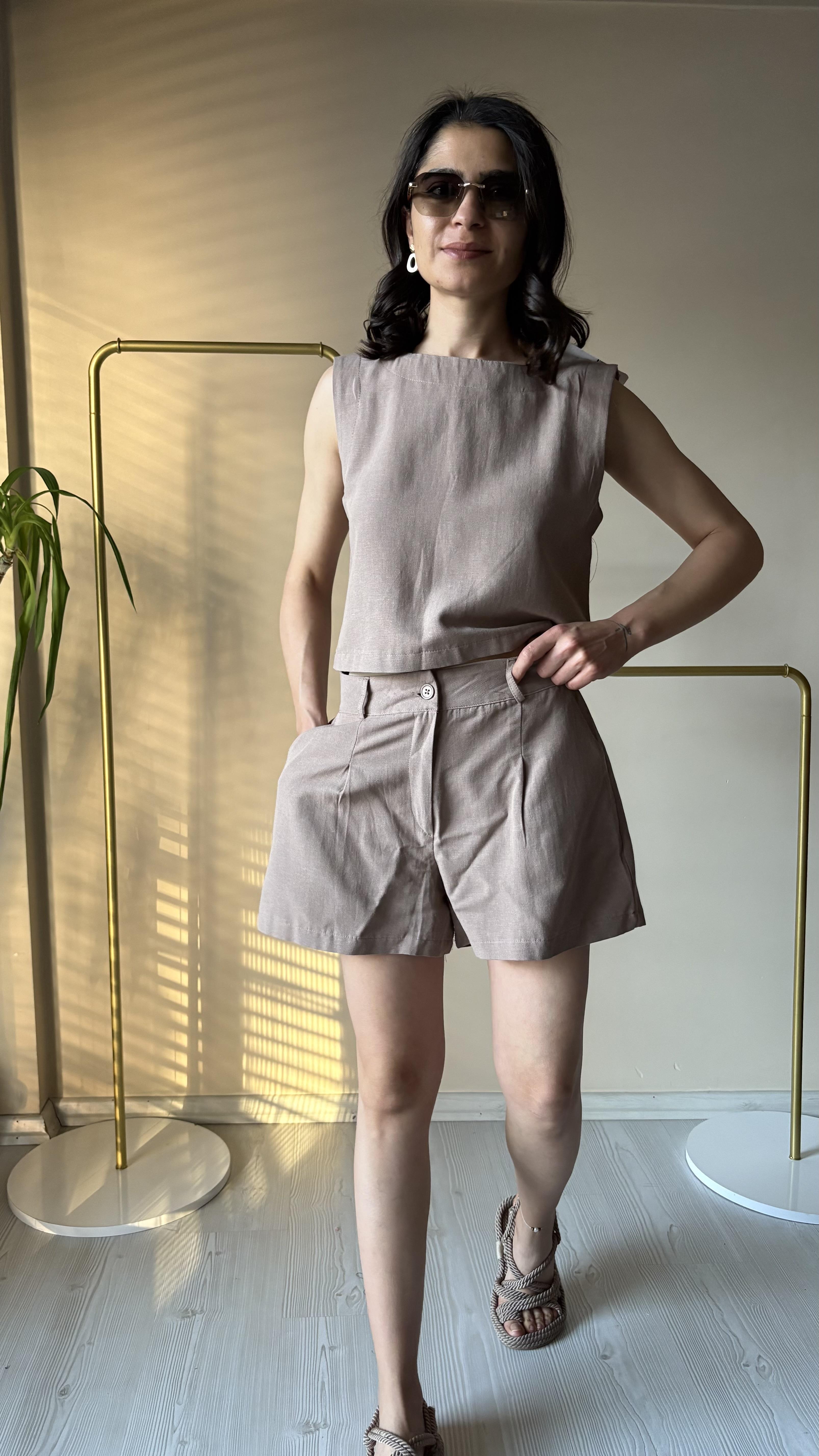 Vizon keten Şort Takım