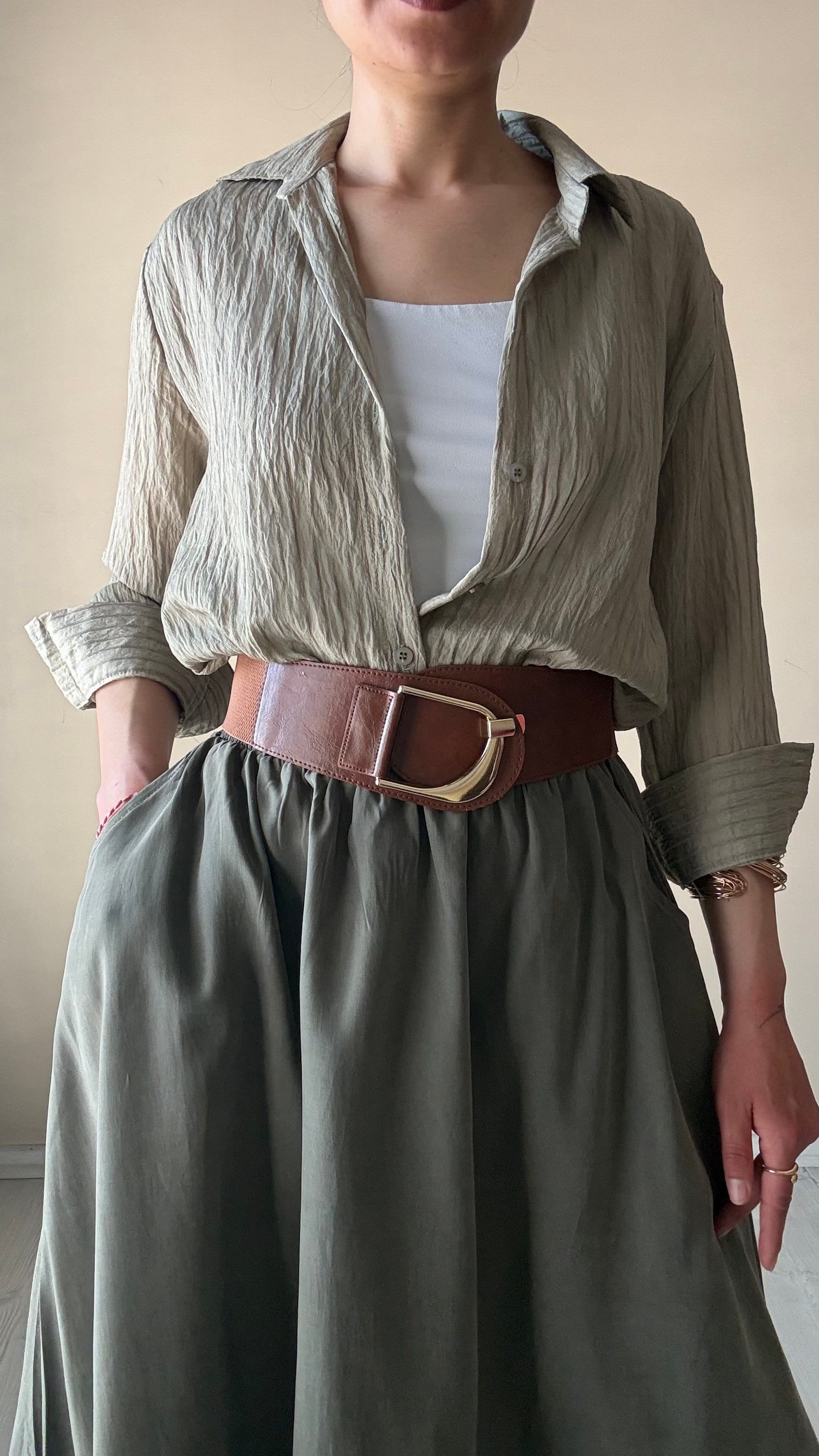 Yeşil Transparan Gömlek 