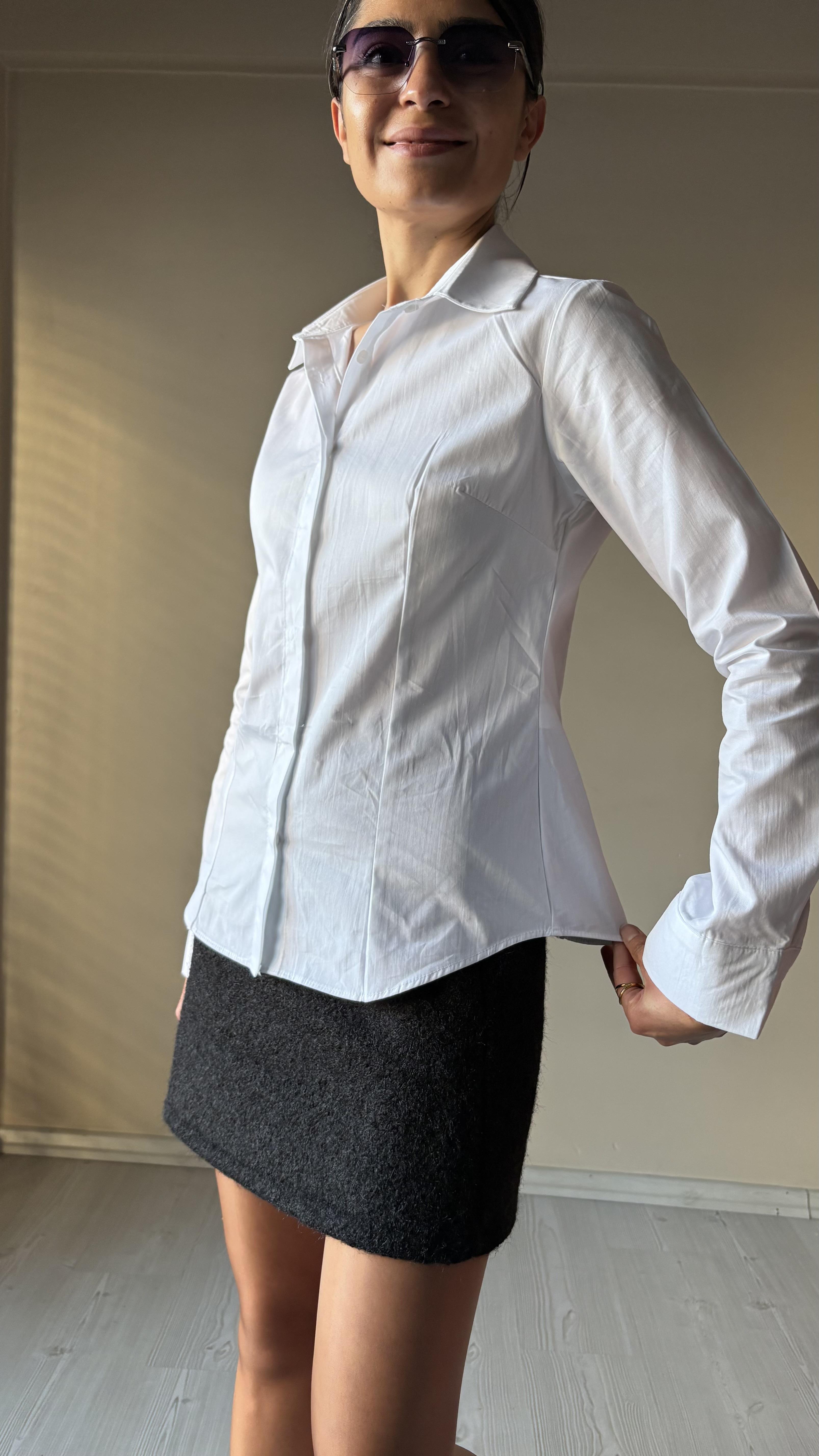 Beyaz Pensli  klasik Gömlek