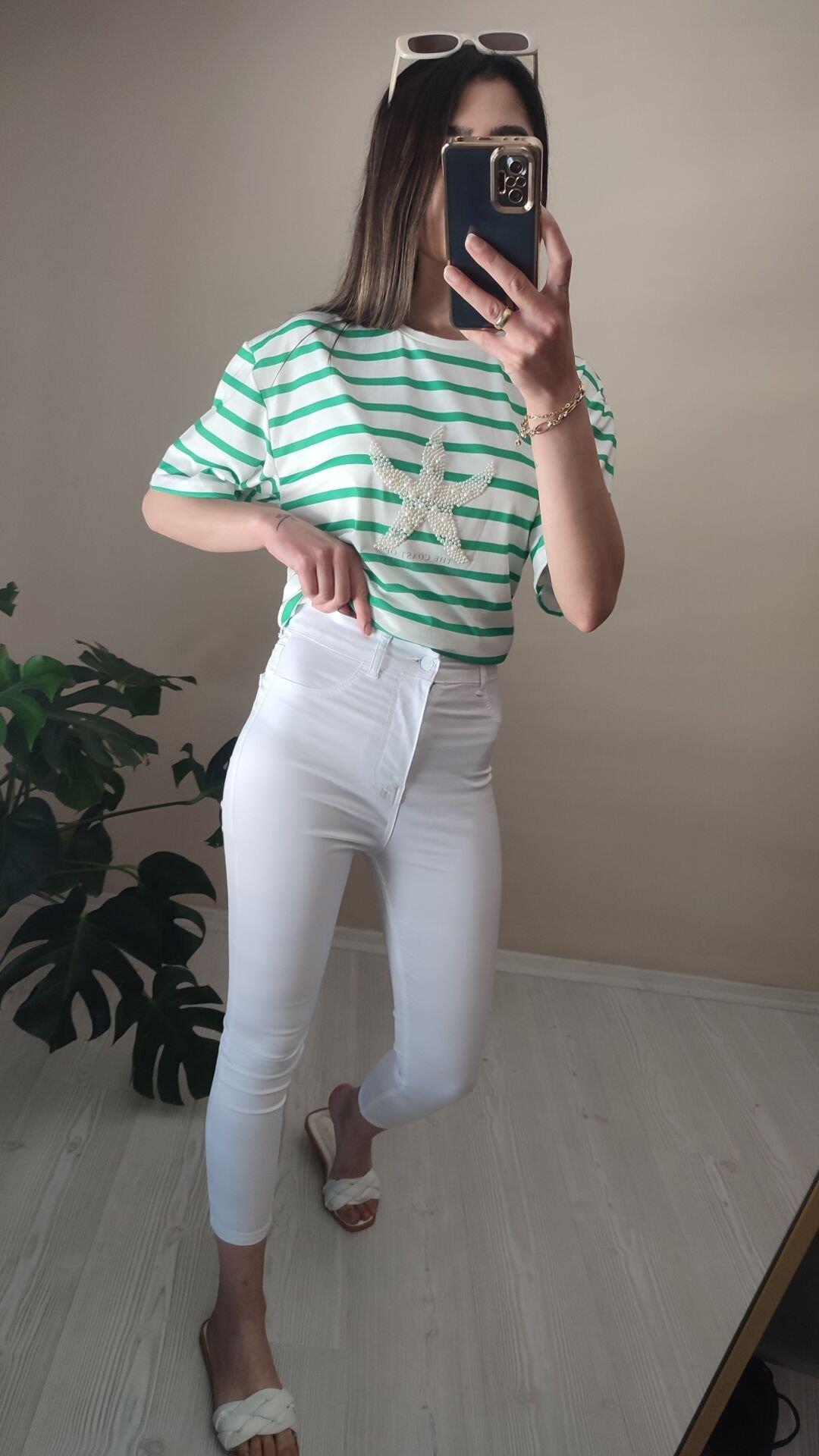 Beyaz sknny pantolon