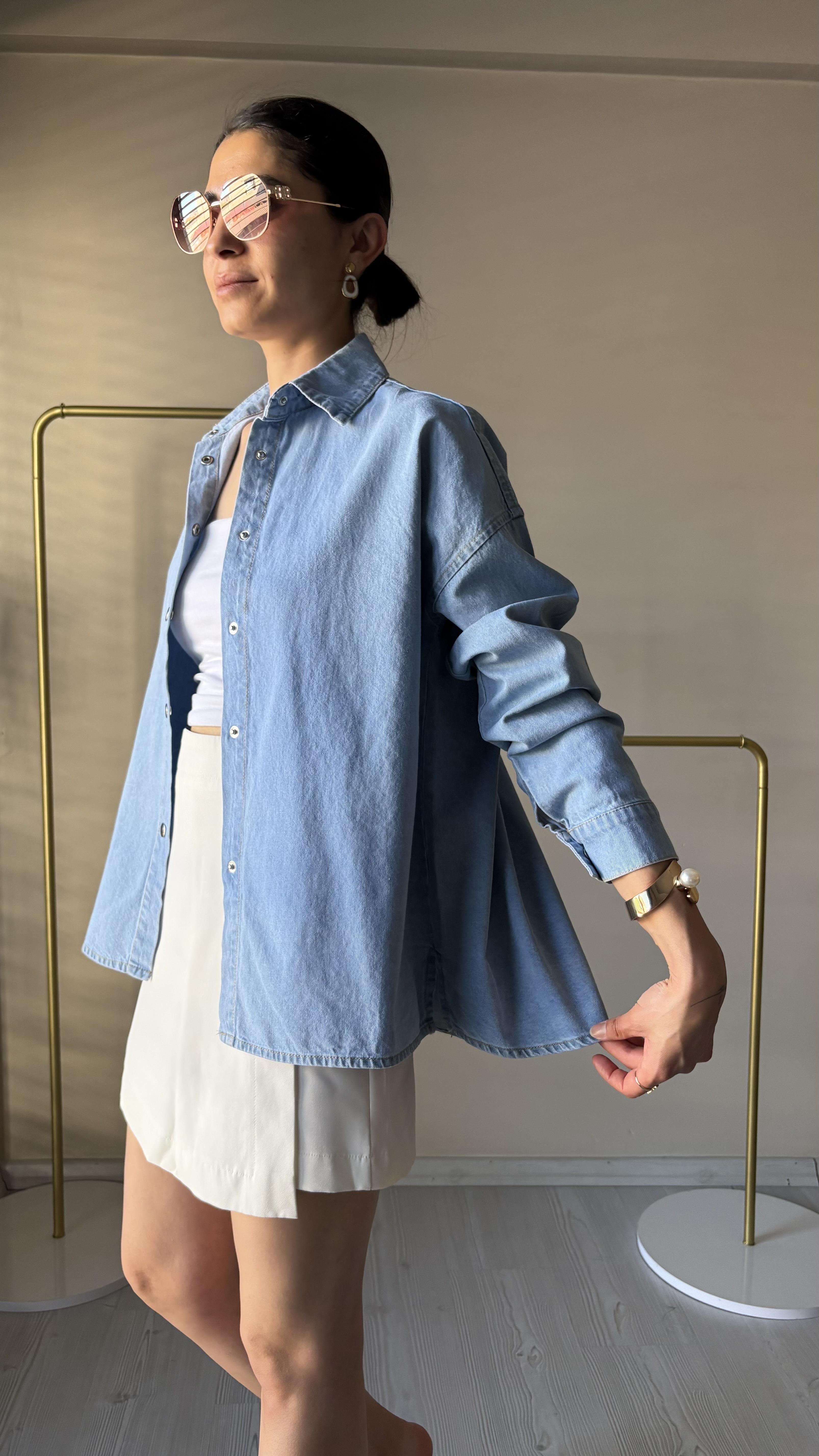 Çıtçıtlı Jean Gömlek & Ceket