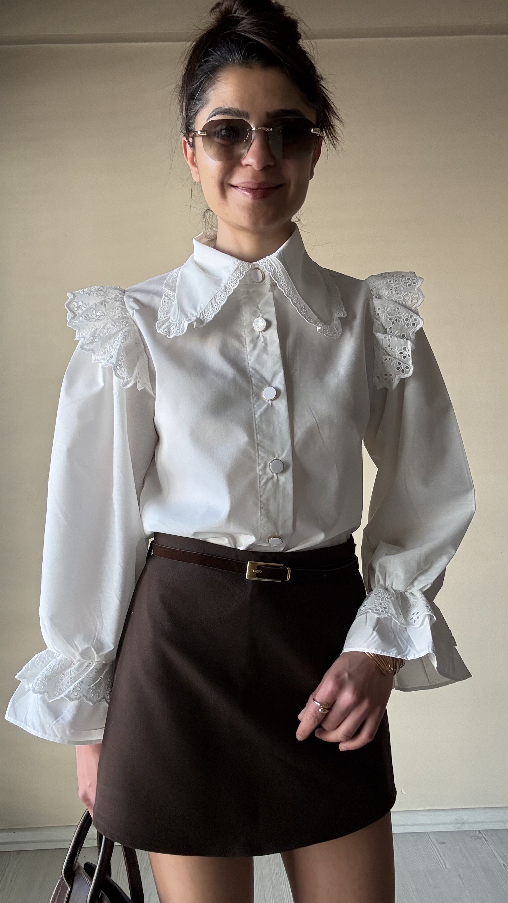 ESQ Beyaz Fistolu Gömlek