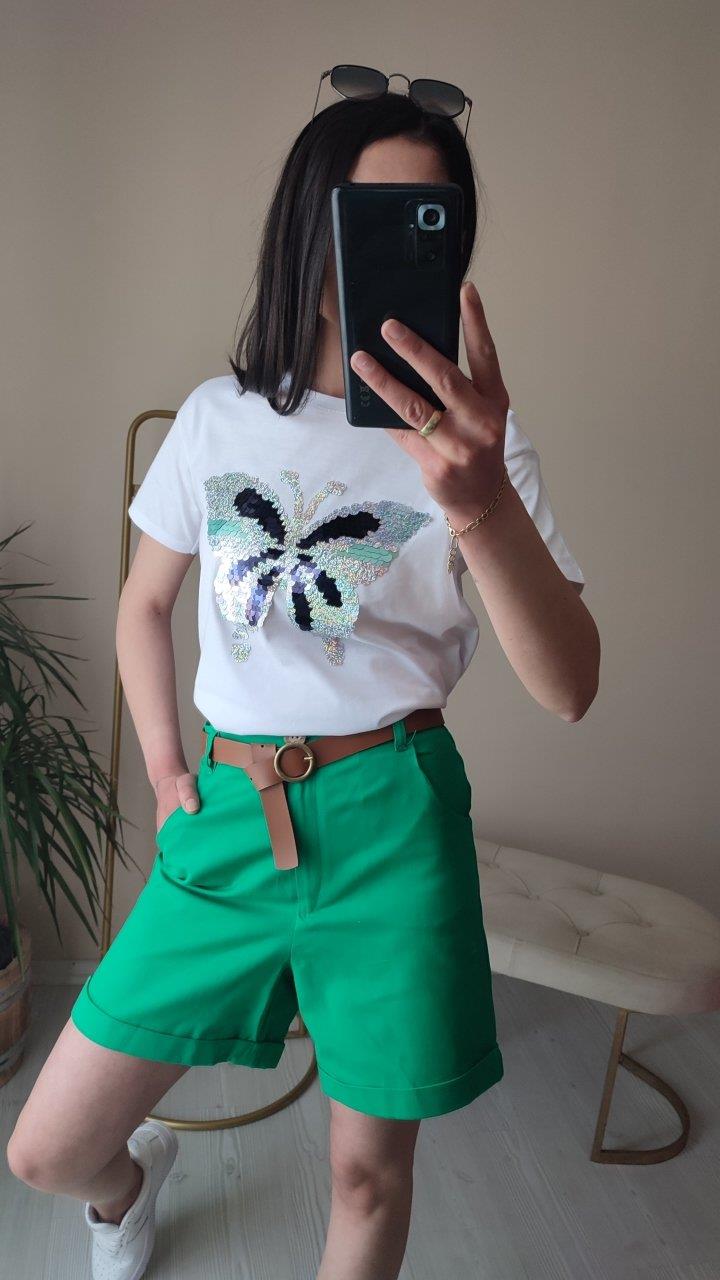 GABARDİN YEŞİL  ŞORT