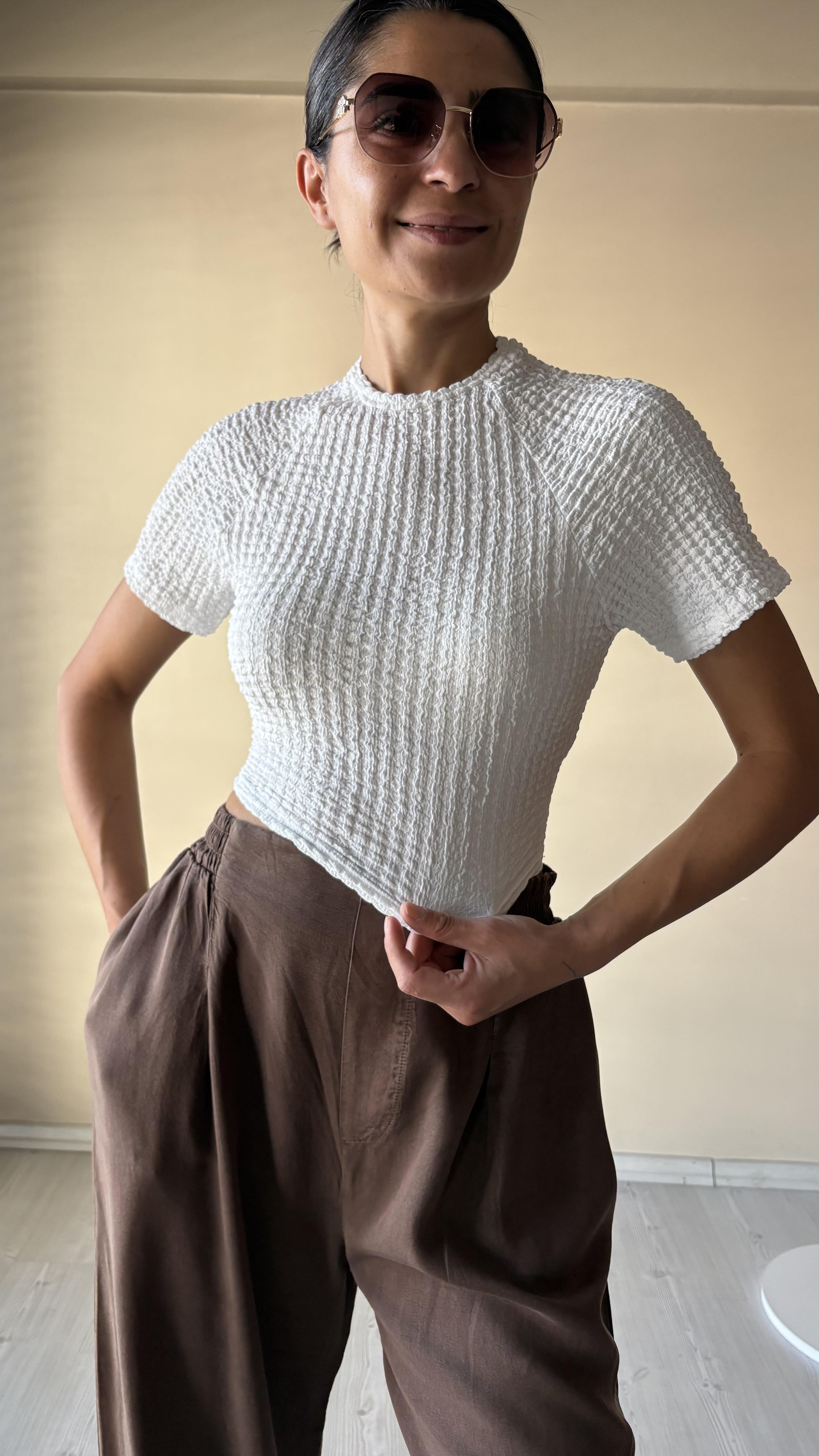 Gofree sırt bağlamalı Bluzlar