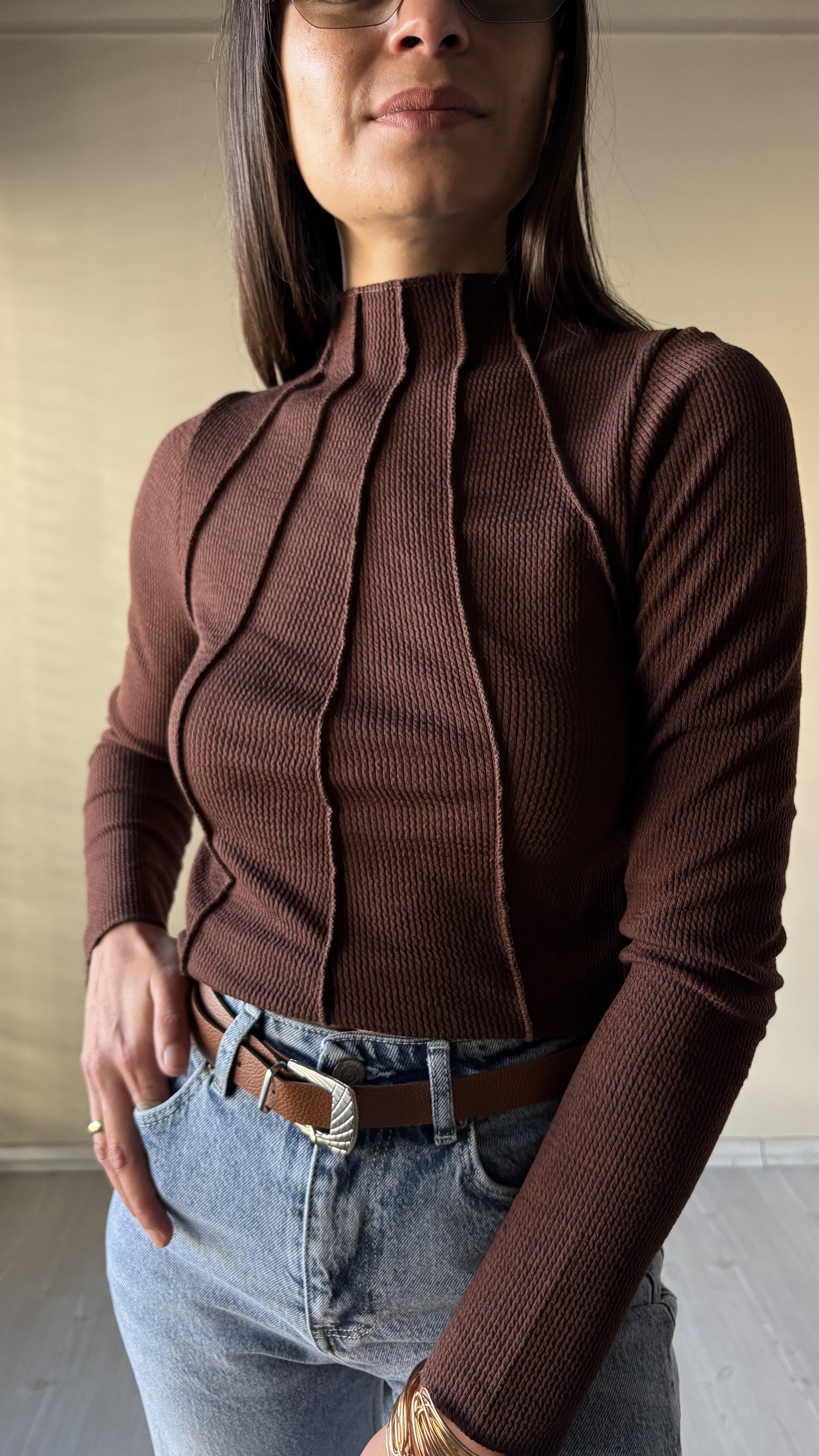 Kahve Dik Yaka Çimalı Body