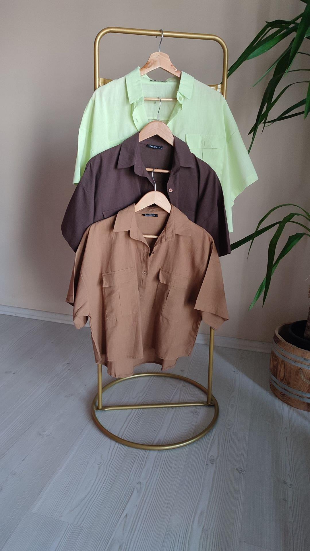 Keten Kısa Kol Gömlekler