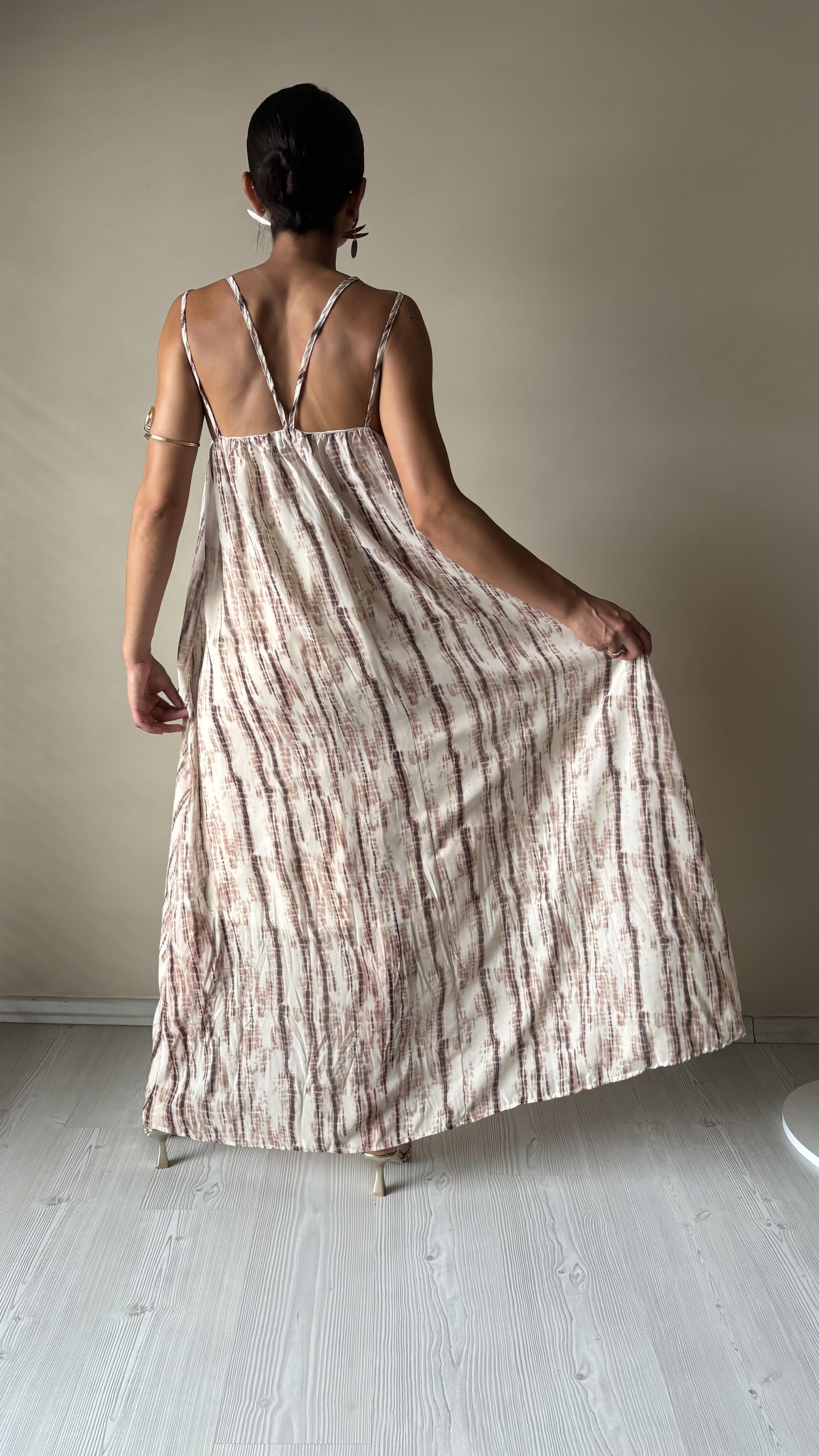 Kolyeli vizon Şifon Elbise