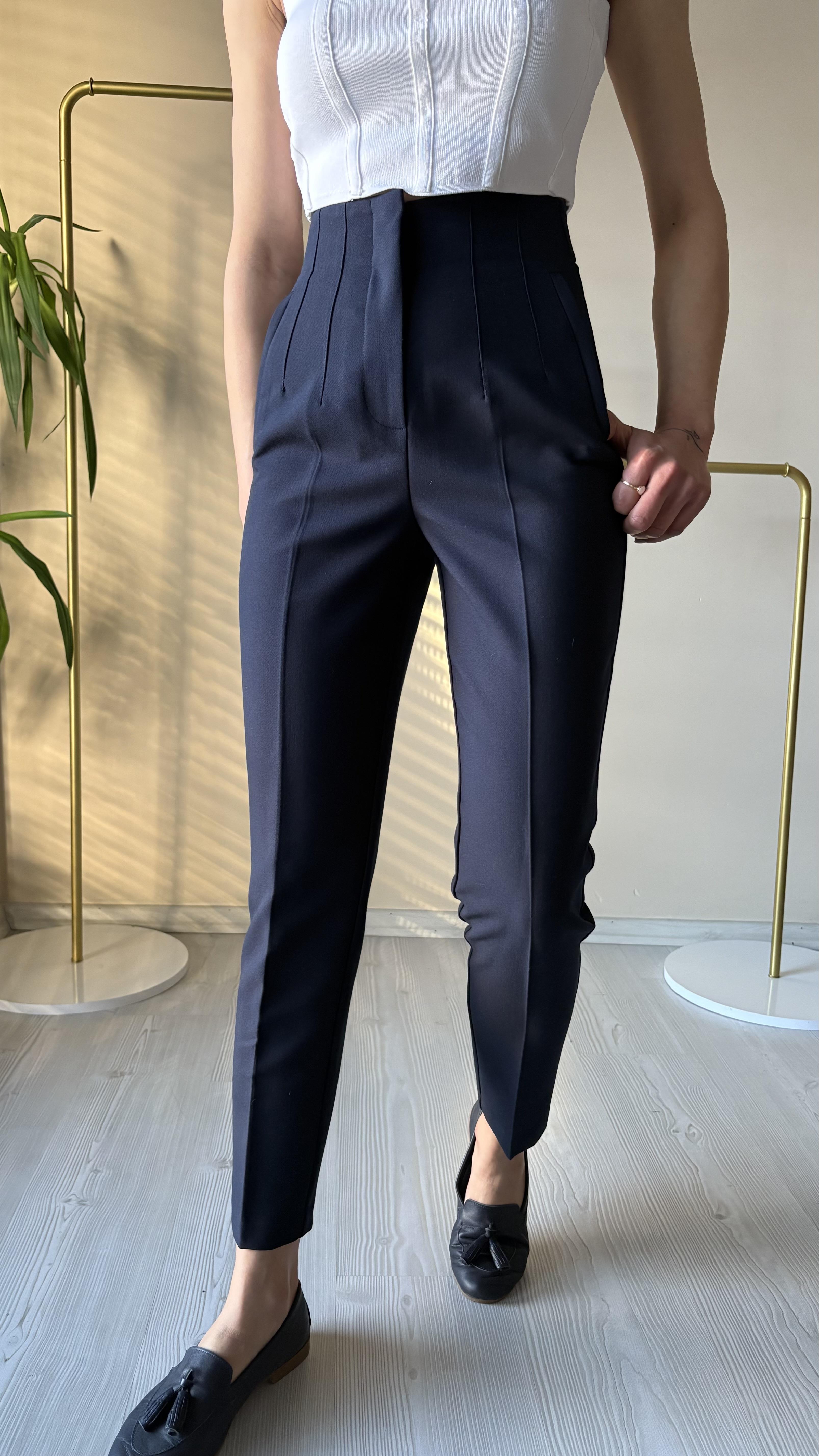 Lacivert Dabıl Havuç Pantolon 